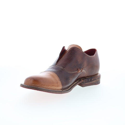 Bed Stu Rose F321135 Womens Brown Leather Slip On Oxford Flats Shoes