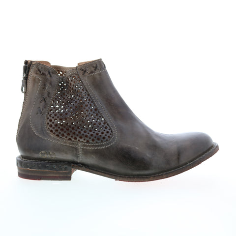Bed Stu Baylene F321148 Womens Gray Leather Zipper Chukkas Boots
