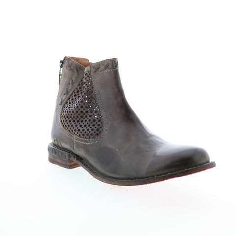 Bed Stu Baylene F321148 Womens Gray Leather Zipper Chukkas Boots