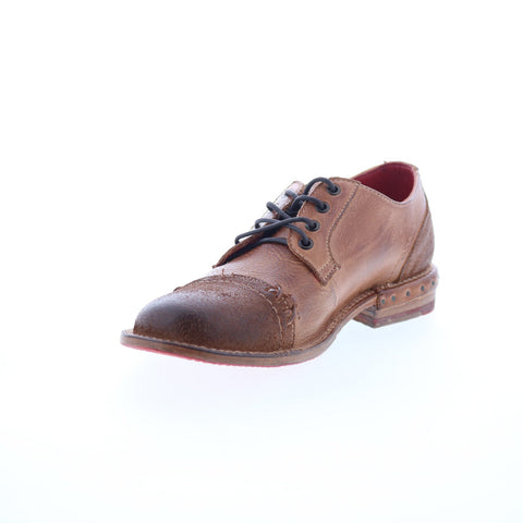 Bed Stu Plio F321149 Womens Brown Leather Lace Up Oxford Flats Shoes