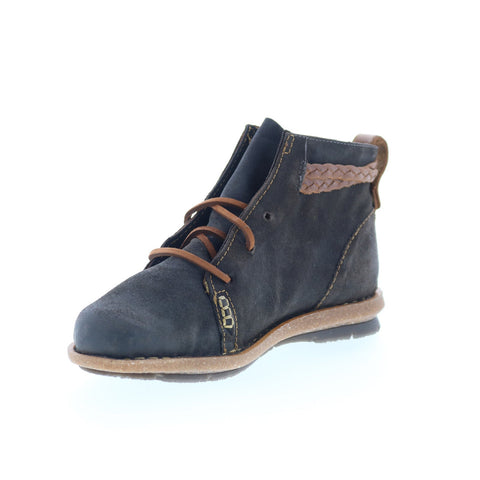 Born Temple F32529 Womens Brown Leather Lace Up Ankle & Booties Boots