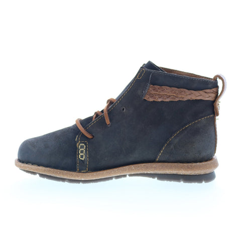 Born Temple F32529 Womens Brown Leather Lace Up Ankle & Booties Boots