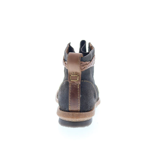 Born Temple F32529 Womens Brown Leather Lace Up Ankle & Booties Boots