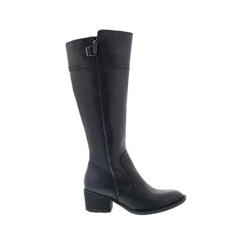 Born Fannar F32709 Womens Black Leather Zipper Knee High Boots