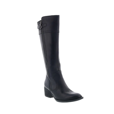 Born Fannar F32709 Womens Black Leather Zipper Knee High Boots