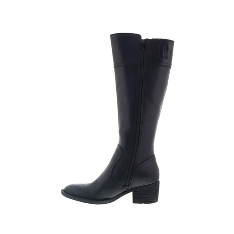 Born Fannar F32709 Womens Black Leather Zipper Knee High Boots