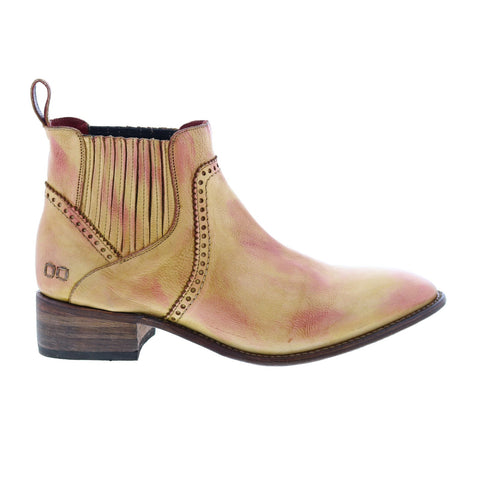 Bed Stu Ellice F328008 Womens Yellow Leather Slip On Chelsea Boots