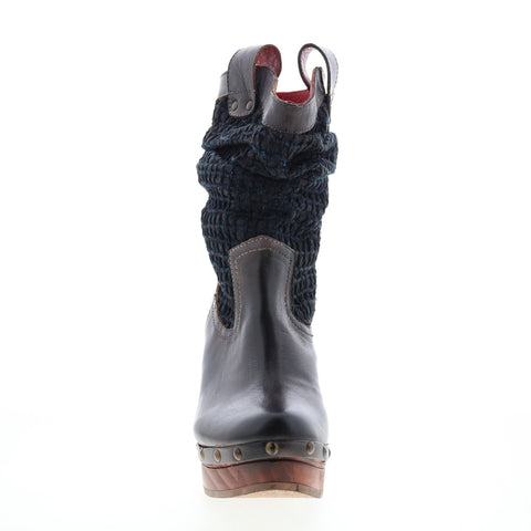 Bed Stu Bruges II F328022 Womens Black Leather Slip On Casual Dress Boots