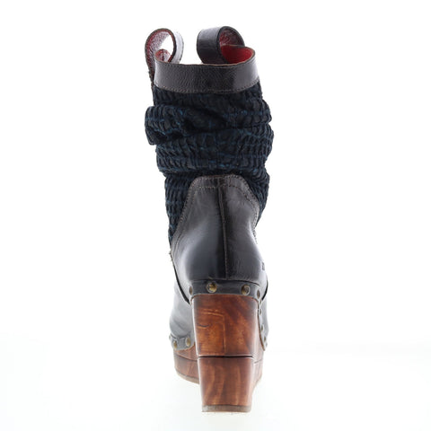 Bed Stu Bruges II F328022 Womens Black Leather Slip On Casual Dress Boots