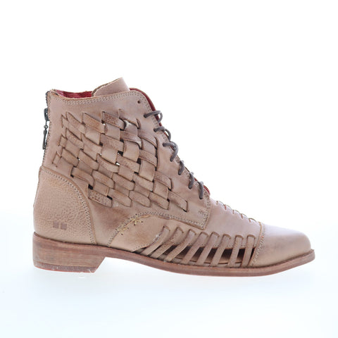 Bed Stu Loretta F328030 Womens Brown Leather Lace Up Ankle & Booties Boots