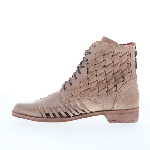 Bed Stu Loretta F328030 Womens Brown Leather Lace Up Ankle & Booties Boots