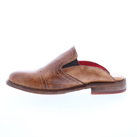 Bed Stu Jackie F346013 Womens Brown Leather Slip On Mules Flats Shoes