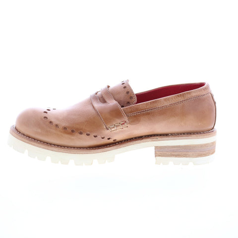 Bed Stu Glenda F346034 Womens Brown Leather Loafers & Slip Ons Casual Shoes