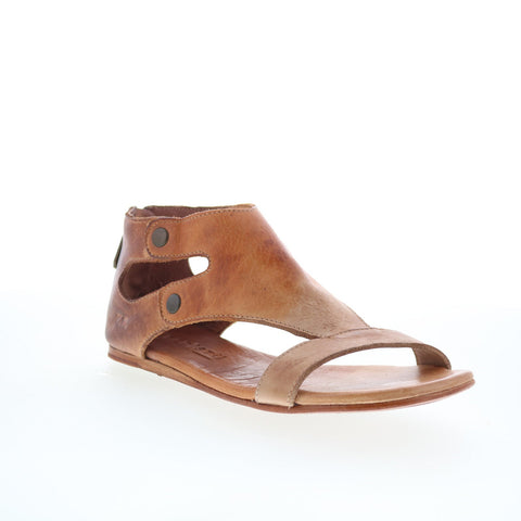 Bed Stu Soto F373012 Womens Brown Leather Zipper Strap Sandals Shoes