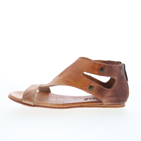 Bed Stu Soto F373012 Womens Brown Leather Zipper Strap Sandals Shoes