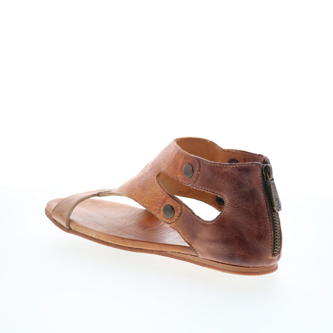 Bed Stu Soto F373012 Womens Brown Leather Zipper Strap Sandals Shoes