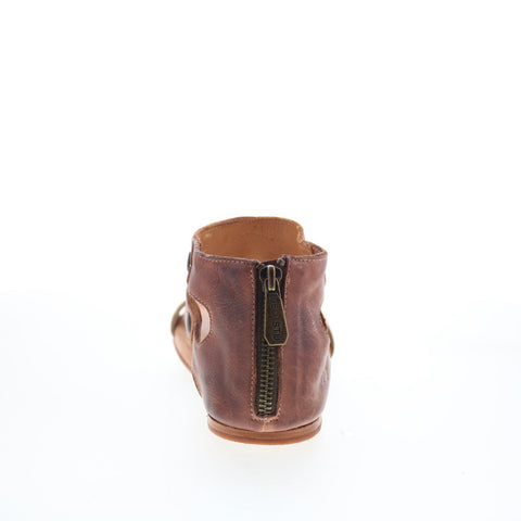 Bed Stu Soto F373012 Womens Brown Leather Zipper Strap Sandals Shoes