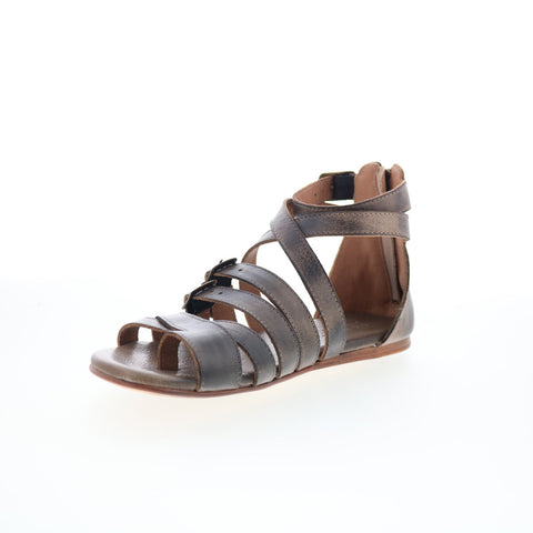 Bed Stu Miya F373046 Womens Brown Leather Zipper Strap Sandals Shoes