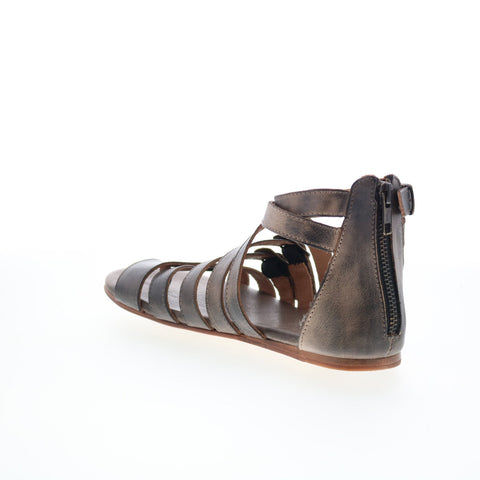 Bed Stu Miya F373046 Womens Brown Leather Zipper Strap Sandals Shoes