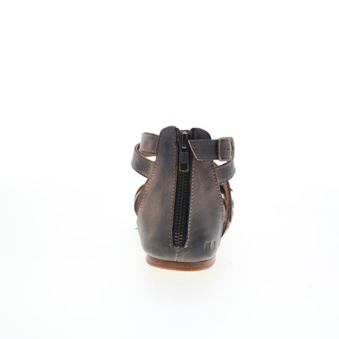 Bed Stu Miya F373046 Womens Brown Leather Zipper Strap Sandals Shoes