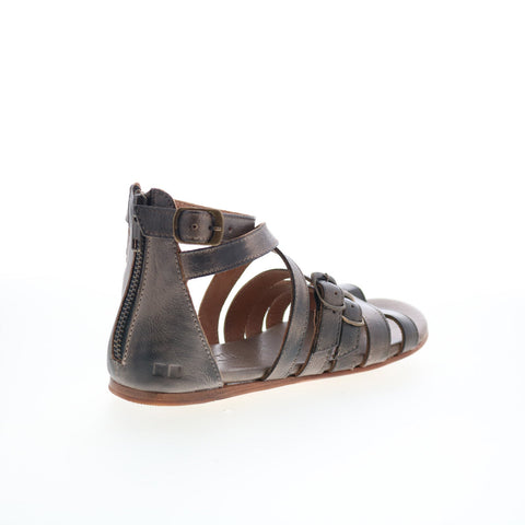 Bed Stu Miya F373046 Womens Brown Leather Zipper Strap Sandals Shoes