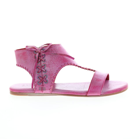 Bed Stu Nina F373154 Womens Pink Leather Zipper Strap Sandals Shoes