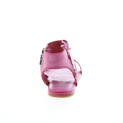 Bed Stu Nina F373154 Womens Pink Leather Zipper Strap Sandals Shoes