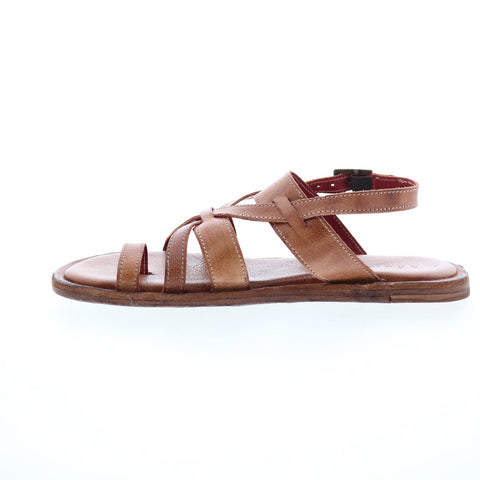 Bed Stu Manati II F373156 Womens Brown Leather Hook & Loop Strap Sandals Shoes