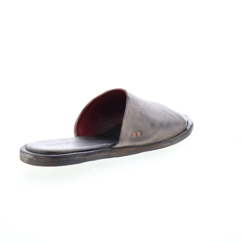 Bed Stu Kate F373157 Womens Gray Leather Slip On Slides Sandals Shoes