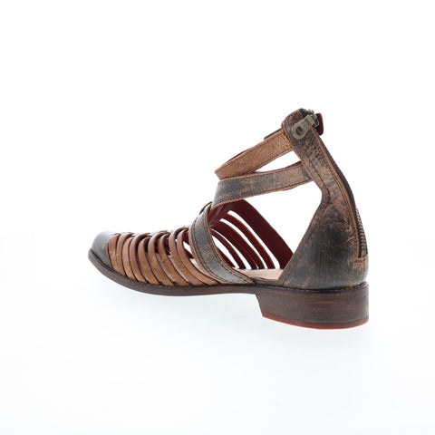 Bed Stu July F373158 Womens Brown Leather Slip On Strap Sandals Shoes