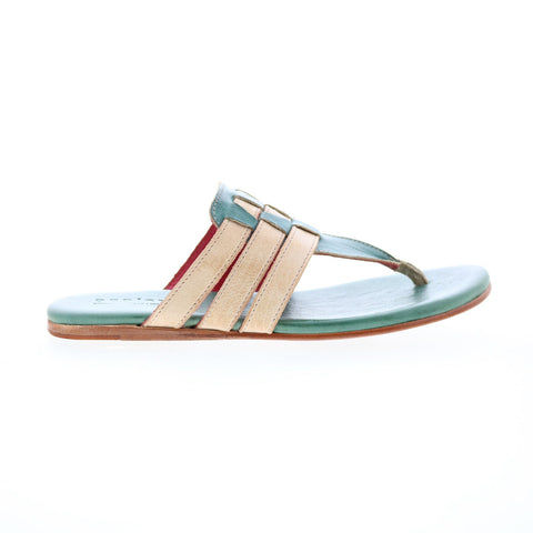 Bed Stu Yoli F373160 Womens Green Leather Slip On Strap Sandals Shoes