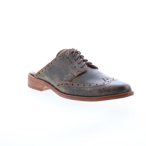 Bed Stu Mickie F373172 Womens Brown Leather Slip On Mule Flats Shoes