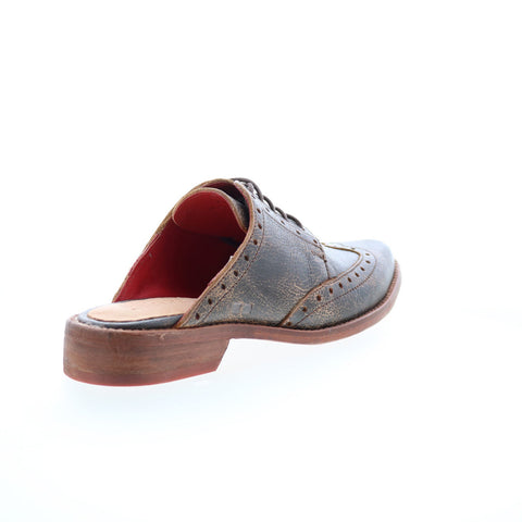 Bed Stu Mickie F373172 Womens Brown Leather Slip On Mule Flats Shoes