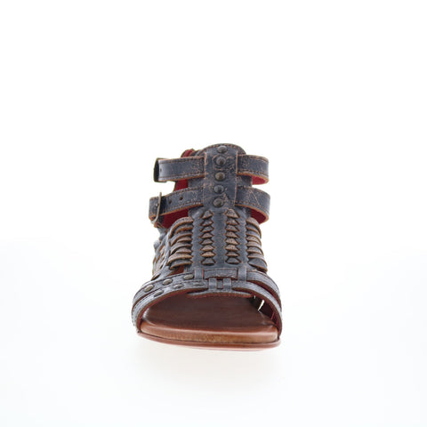Bed Stu Claire III F373183 Womens Black Leather Zipper Strap Sandals Shoes
