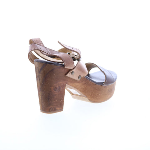 Bed Stu Sophie F376001 Womens Brown Leather Heeled Sandals Shoes