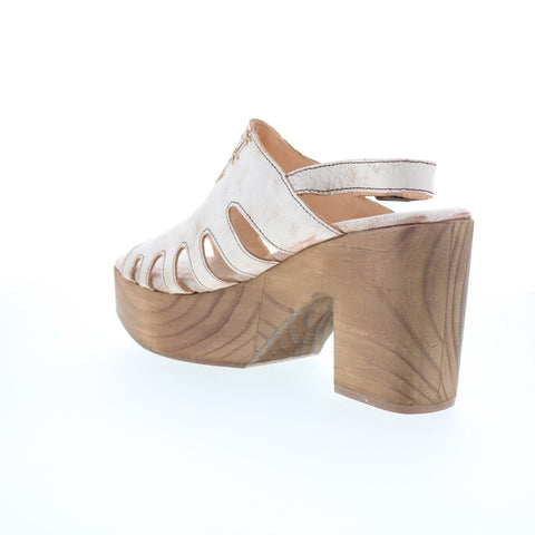 Bed Stu Fontella F377003 Womens White Leather Heeled Sandals Shoes