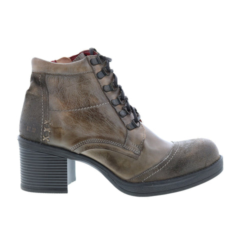 Bed Stu Florine F381000 Womens Gray Leather Lace Up Casual Dress Boots