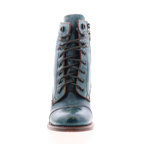 Bed Stu Judgement F385001 Womens Green Leather Lace Up Casual Dress Boots