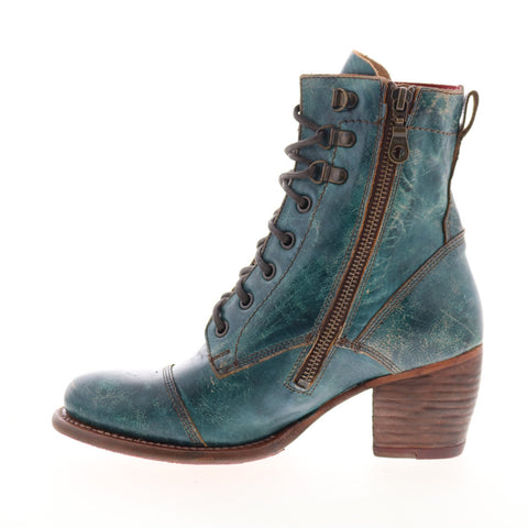 Bed Stu Judgement F385001 Womens Green Leather Lace Up Casual Dress Boots