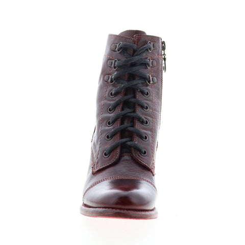 Bed Stu Judgement F385001 Womens Bargundy Leather Lace Up Casual Dress Boots
