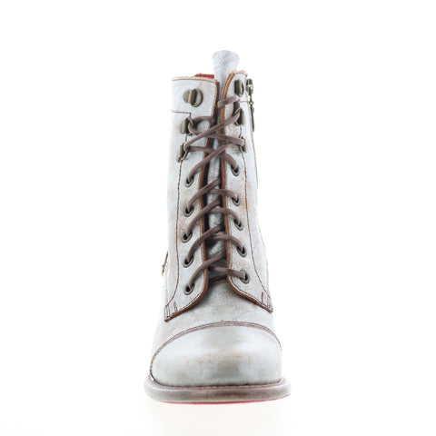 Bed Stu Judgement F385001 Womens Beige Leather Lace Up Ankle & Booties Boots
