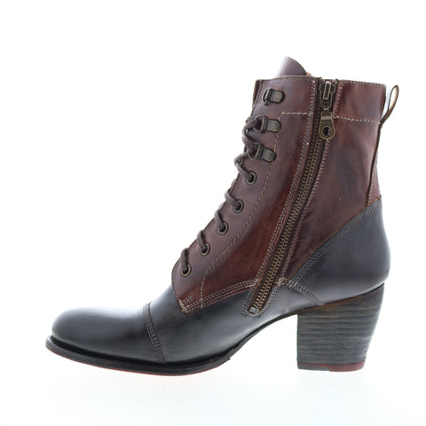 Bed Stu Judgement F385001 Womens Black Leather Lace Up Casual Dress Boots