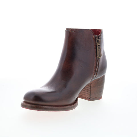 Bed Stu Yell F387002 Womens Brown Leather Zipper Ankle & Booties Boots