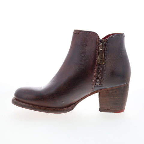 Bed Stu Yell F387002 Womens Brown Leather Zipper Ankle & Booties Boots