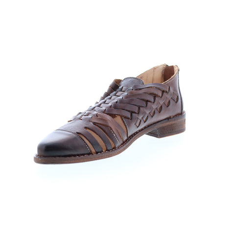 Bed Stu Las Cruces F392006 Womens Brown Leather Zipper Strap Sandals Shoes