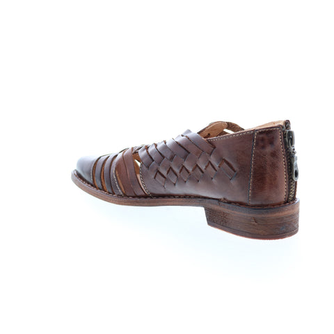 Bed Stu Las Cruces F392006 Womens Brown Leather Zipper Strap Sandals Shoes