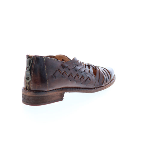 Bed Stu Las Cruces F392006 Womens Brown Leather Zipper Strap Sandals Shoes