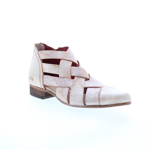 Bed Stu Brittany F392012 Womens Beige Leather Slip On Strap Sandals Shoes