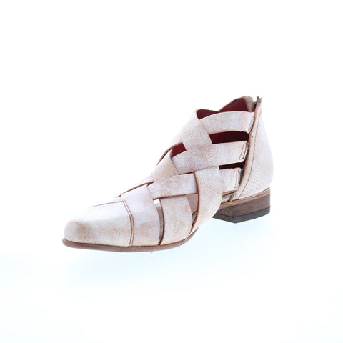 Bed Stu Brittany F392012 Womens Beige Leather Slip On Strap Sandals Shoes