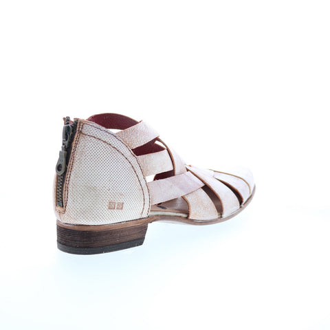 Bed Stu Brittany F392012 Womens Beige Leather Slip On Strap Sandals Shoes
